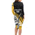 Custom New Zealand Wellington Cricket Long Sleeve Bodycon Dress With Maori Pattern