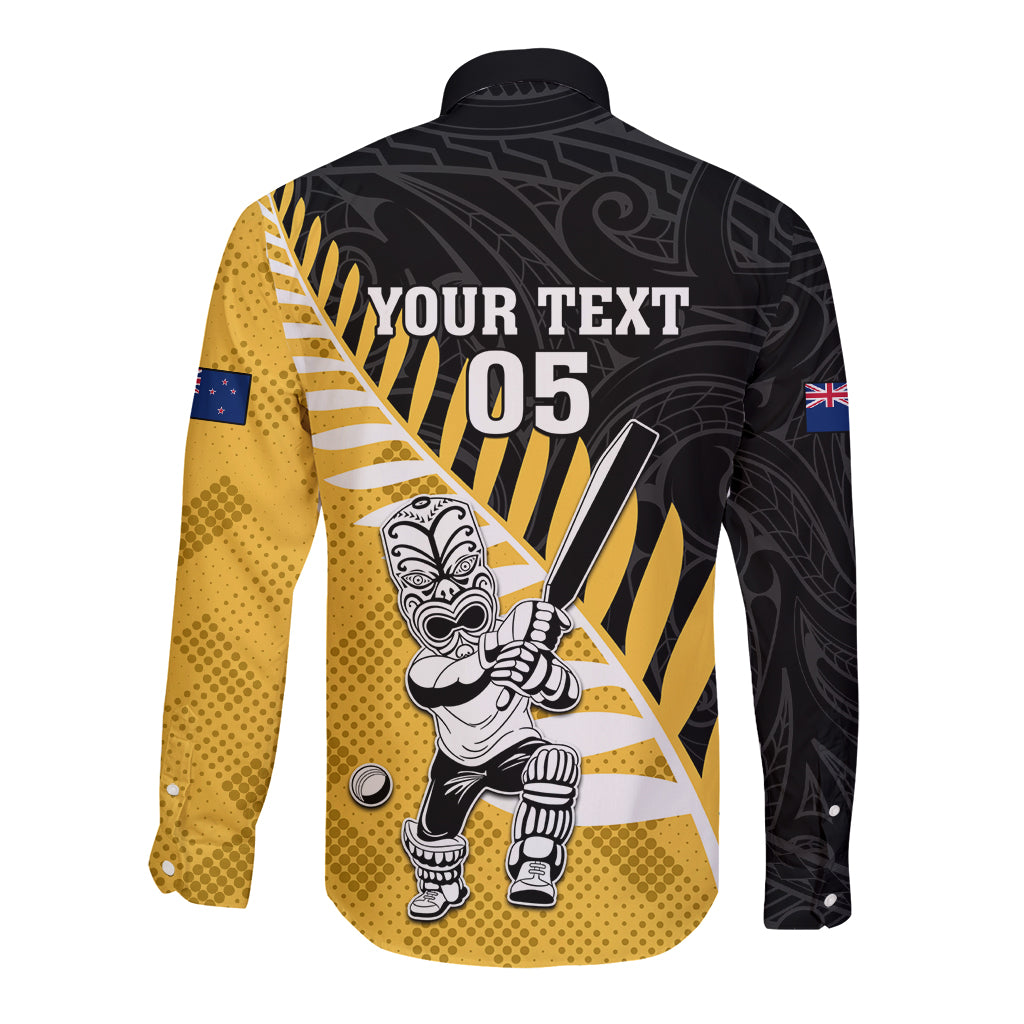 Custom New Zealand Wellington Cricket Long Sleeve Button Shirt With Maori Pattern LT05 - Polynesian Pride