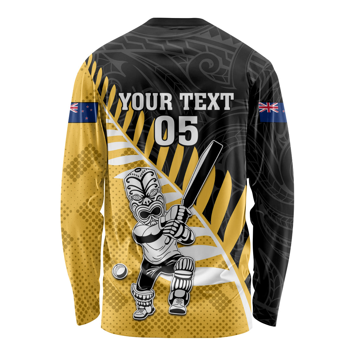 Custom New Zealand Wellington Cricket Long Sleeve Shirt With Maori Pattern LT05 - Polynesian Pride