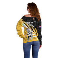 Custom New Zealand Wellington Cricket Off Shoulder Sweater With Maori Pattern LT05 - Polynesian Pride