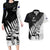 Custom New Zealand Cricket Couples Matching Long Sleeve Bodycon Dress and Hawaiian Shirt With Maori Pattern