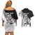 Custom New Zealand Cricket Couples Matching Off Shoulder Short Dress and Hawaiian Shirt With Maori Pattern