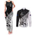 Custom New Zealand Cricket Couples Matching Tank Maxi Dress and Long Sleeve Button Shirt With Maori Pattern