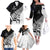 Custom New Zealand Cricket Family Matching Off The Shoulder Long Sleeve Dress and Hawaiian Shirt With Maori Pattern