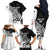 Custom New Zealand Cricket Family Matching Off The Shoulder Long Sleeve Dress and Hawaiian Shirt With Maori Pattern