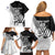 Custom New Zealand Cricket Family Matching Off Shoulder Short Dress and Hawaiian Shirt With Maori Pattern