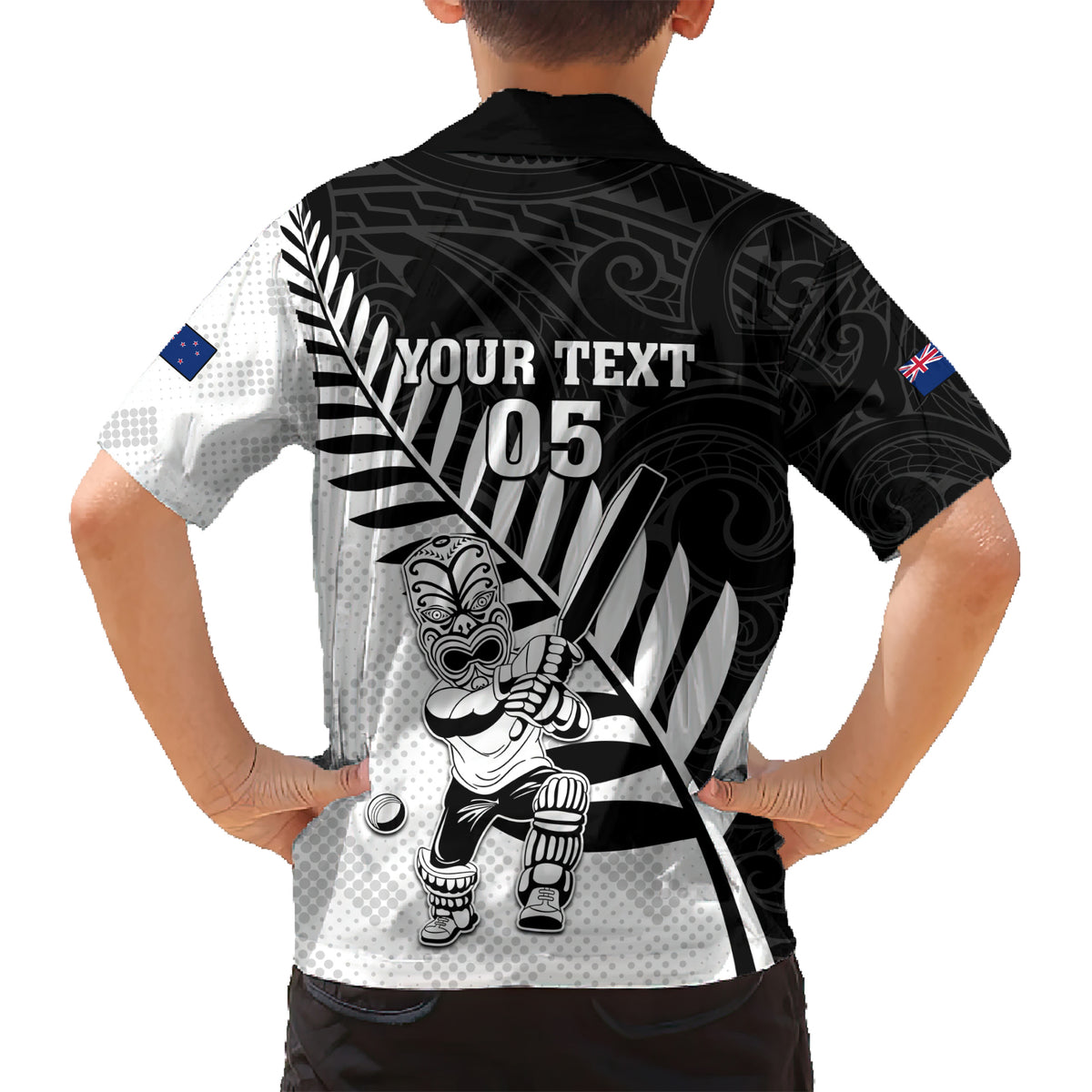 Custom New Zealand Cricket Kid Hawaiian Shirt With Maori Pattern LT05 - Polynesian Pride