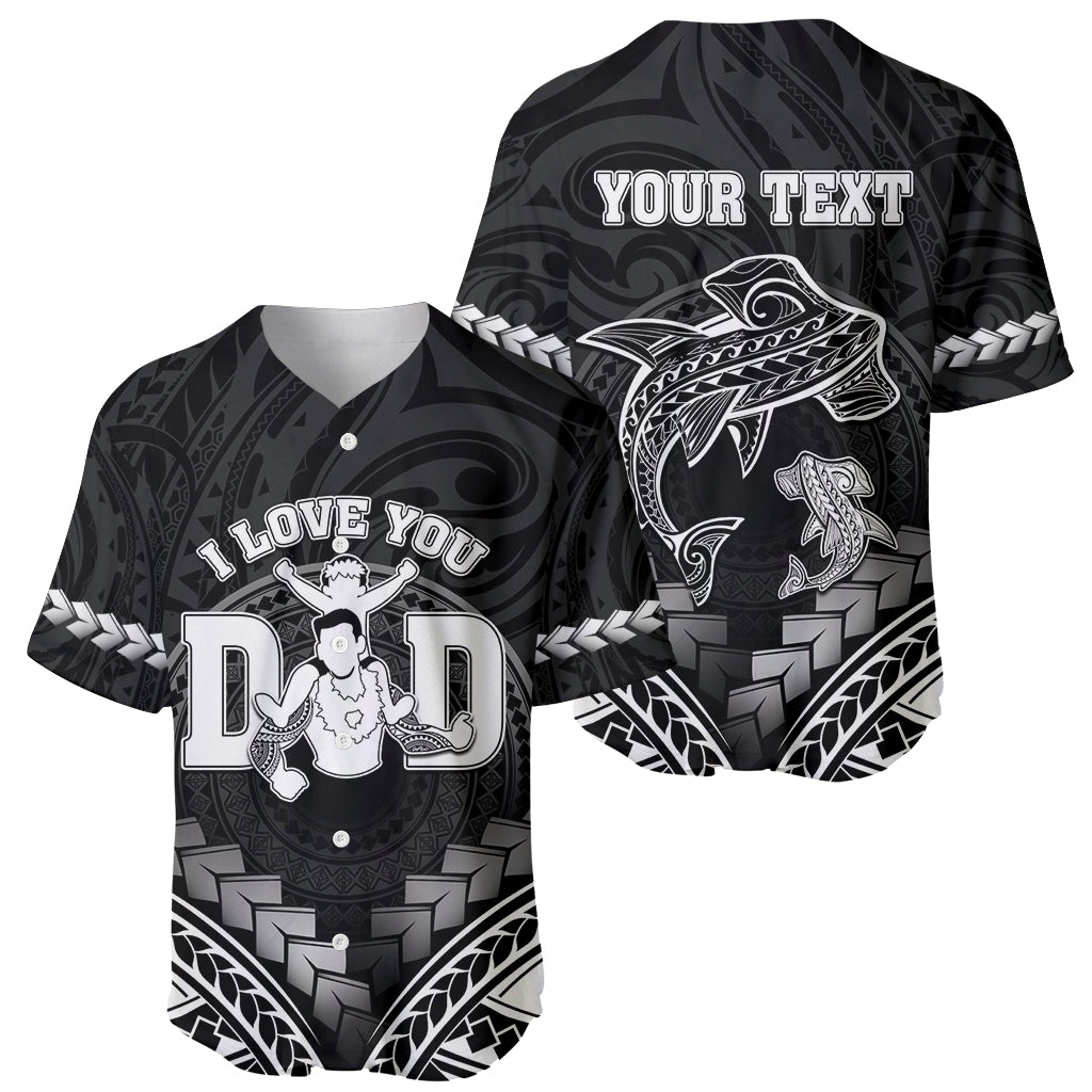 Personalised Happy Father's Day Baseball Jersey I Love You Dad Polynesian Style LT05 - Polynesian Pride