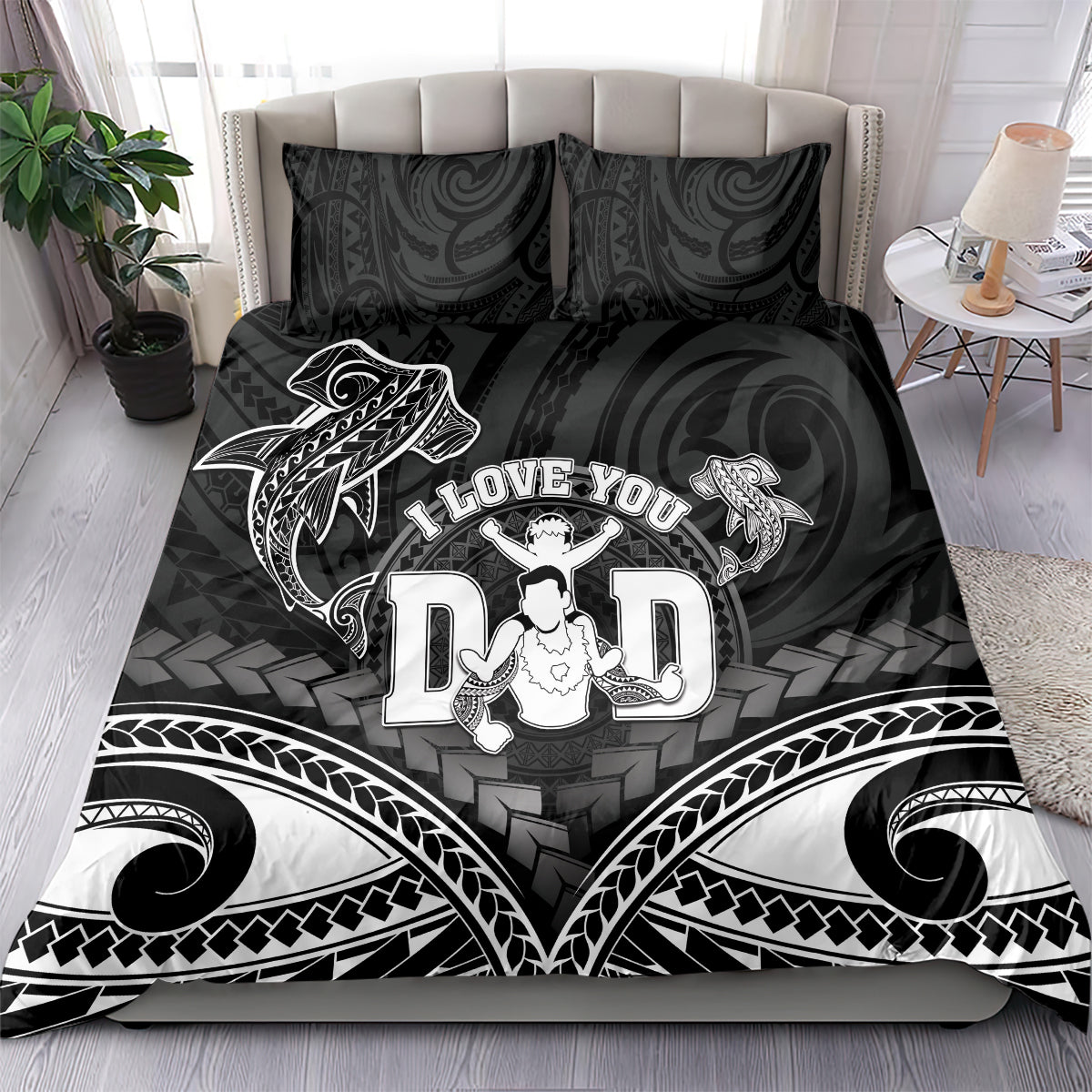 Happy Father's Day Bedding Set I Love You Dad Polynesian Style LT05 - Polynesian Pride