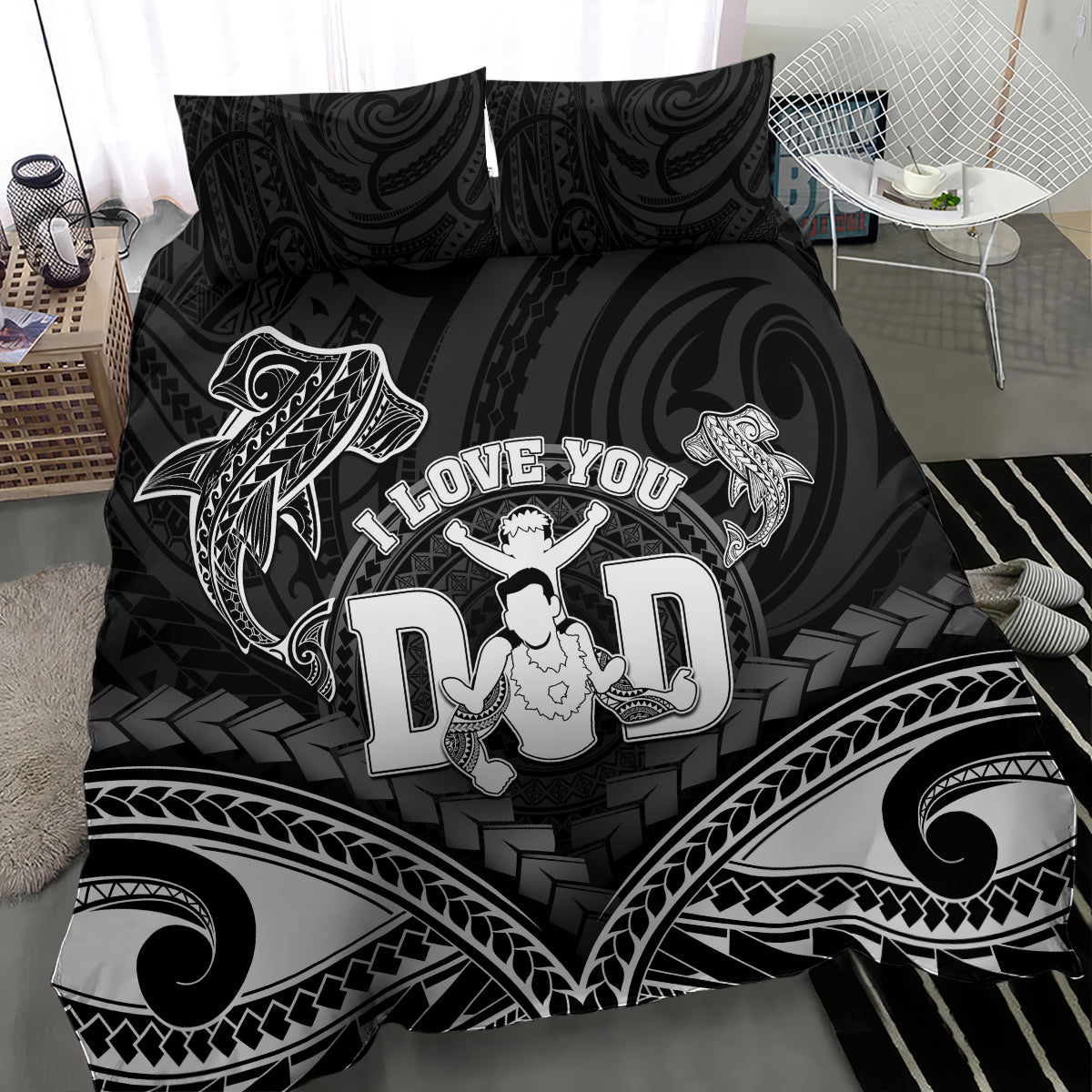 Happy Father's Day Bedding Set I Love You Dad Polynesian Style LT05 - Polynesian Pride