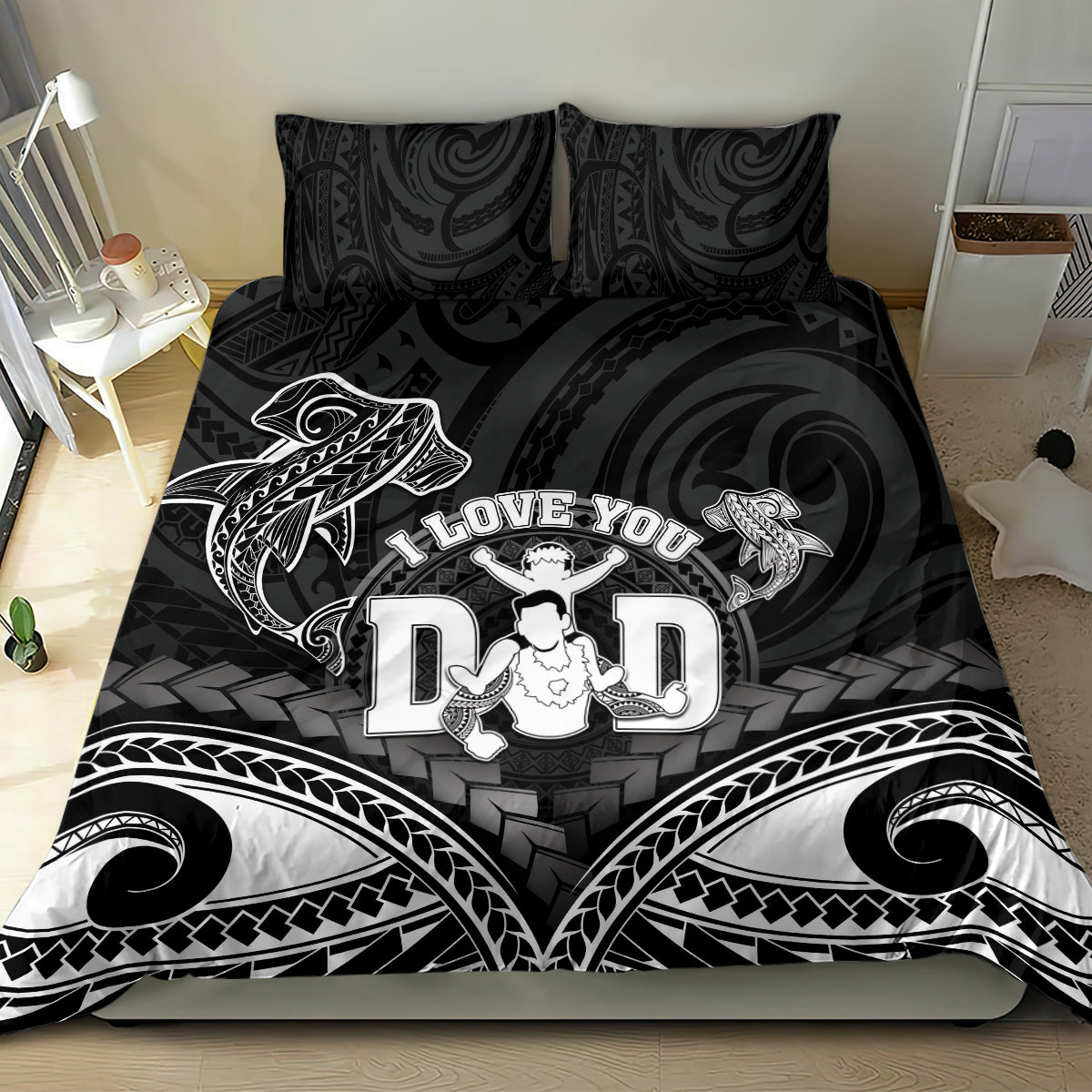 Happy Father's Day Bedding Set I Love You Dad Polynesian Style LT05 - Polynesian Pride