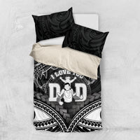 Happy Father's Day Bedding Set I Love You Dad Polynesian Style LT05 US Twin 172cm x 218cm Black - Polynesian Pride