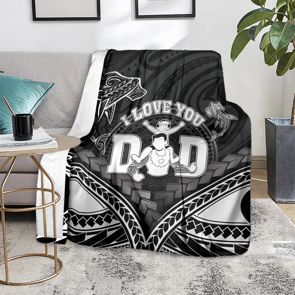 Happy Father's Day Blanket I Love You Dad Polynesian Style LT05 - Polynesian Pride