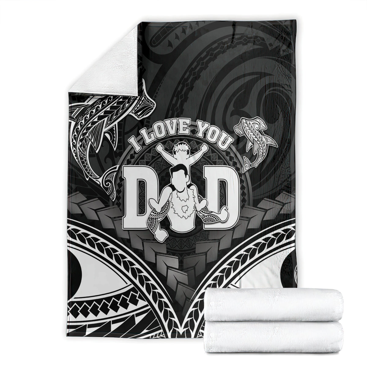 Happy Father's Day Blanket I Love You Dad Polynesian Style LT05 - Polynesian Pride