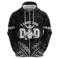 Personalised Happy Father's Day Hoodie I Love You Dad Polynesian Style LT05 - Polynesian Pride