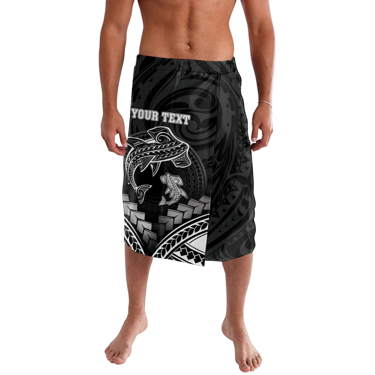 Personalised Happy Father's Day Lavalava I Love You Dad Polynesian Style LT05 Black - Polynesian Pride