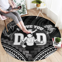 Happy Father's Day Round Carpet I Love You Dad Polynesian Style LT05 - Polynesian Pride