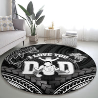 Happy Father's Day Round Carpet I Love You Dad Polynesian Style LT05 - Polynesian Pride