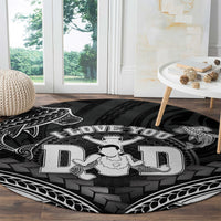 Happy Father's Day Round Carpet I Love You Dad Polynesian Style LT05 - Polynesian Pride