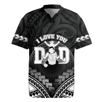 Personalised Happy Father's Day Rugby Jersey I Love You Dad Polynesian Style LT05 Black - Polynesian Pride