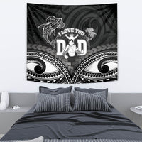 Happy Father's Day Tapestry I Love You Dad Polynesian Style LT05 - Polynesian Pride