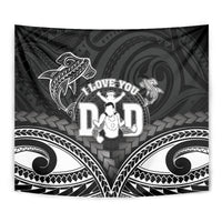 Happy Father's Day Tapestry I Love You Dad Polynesian Style LT05 - Polynesian Pride