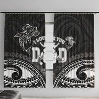 Happy Father's Day Window Curtain I Love You Dad Polynesian Style LT05 With Hooks Black - Polynesian Pride