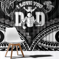 Happy Father's Day Window Curtain I Love You Dad Polynesian Style LT05 - Polynesian Pride