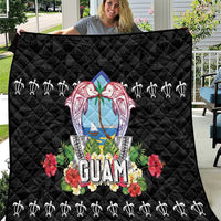 Guam Chamorro Quilt Tribal Latte Stone With Dolphins Black LT05 Black - Polynesian Pride