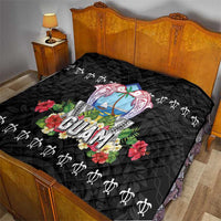Guam Chamorro Quilt Tribal Latte Stone With Dolphins Black LT05 - Polynesian Pride