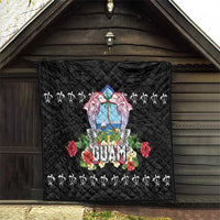 Guam Chamorro Quilt Tribal Latte Stone With Dolphins Black LT05 - Polynesian Pride