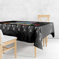 Guam Chamorro Tablecloth Tribal Latte Stone With Dolphins Black LT05 - Polynesian Pride