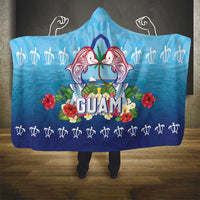 Guam Chamorro Hooded Blanket Tribal Latte Stone With Dolphins Blue LT05 - Polynesian Pride