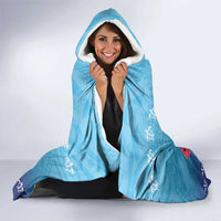 Guam Chamorro Hooded Blanket Tribal Latte Stone With Dolphins Blue LT05 - Polynesian Pride