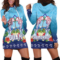 Guam Chamorro Hoodie Dress Tribal Latte Stone With Dolphins Blue LT05 - Polynesian Pride