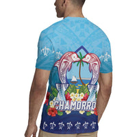 Guam Chamorro Rugby Jersey Tribal Latte Stone With Dolphins Blue LT05 - Polynesian Pride