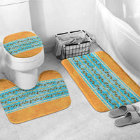Hawaii Humuhumu Fish Maile Pikake Lei Bathroom Set Tribal Tapa Orange Version LT05 Mat Set Only (3 pcs) One Size Orange - Polynesian Pride