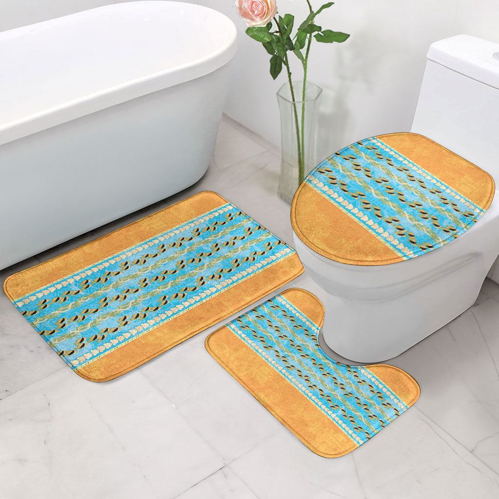 Hawaii Humuhumu Fish Maile Pikake Lei Bathroom Set Tribal Tapa Orange Version LT05 - Polynesian Pride
