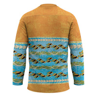 Hawaii Humuhumu Fish Maile Pikake Lei Hockey Jersey Tribal Tapa Orange Version LT05 - Polynesian Pride