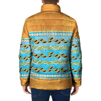 Hawaii Humuhumu Fish Maile Pikake Lei Padded Jacket Tribal Tapa Orange Version LT05 - Polynesian Pride