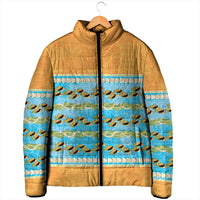 Hawaii Humuhumu Fish Maile Pikake Lei Padded Jacket Tribal Tapa Orange Version LT05 - Polynesian Pride