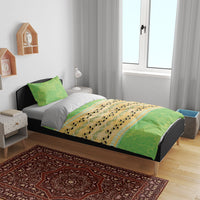 Hawaii Humuhumu Fish Maile Pikake Lei Bedding Set Tribal Tapa Green Version LT05 - Polynesian Pride