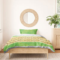 Hawaii Humuhumu Fish Maile Pikake Lei Bedding Set Tribal Tapa Green Version LT05 - Polynesian Pride