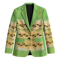 Hawaii Humuhumu Fish Maile Pikake Lei Blazer Tribal Tapa Green Version LT05 Unisex Green - Polynesian Pride