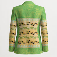Hawaii Humuhumu Fish Maile Pikake Lei Blazer Tribal Tapa Green Version LT05 - Polynesian Pride
