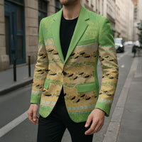 Hawaii Humuhumu Fish Maile Pikake Lei Blazer Tribal Tapa Green Version LT05 - Polynesian Pride