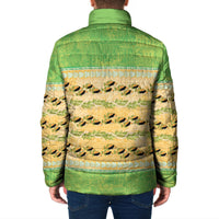 Hawaii Humuhumu Fish Maile Pikake Lei Padded Jacket Tribal Tapa Green Version LT05 - Polynesian Pride