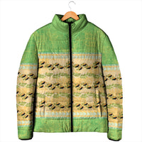Hawaii Humuhumu Fish Maile Pikake Lei Padded Jacket Tribal Tapa Green Version LT05 - Polynesian Pride