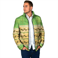 Hawaii Humuhumu Fish Maile Pikake Lei Padded Jacket Tribal Tapa Green Version LT05 - Polynesian Pride