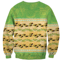 Hawaii Humuhumu Fish Maile Pikake Lei Sweatshirt Tribal Tapa Green Version LT05 - Polynesian Pride